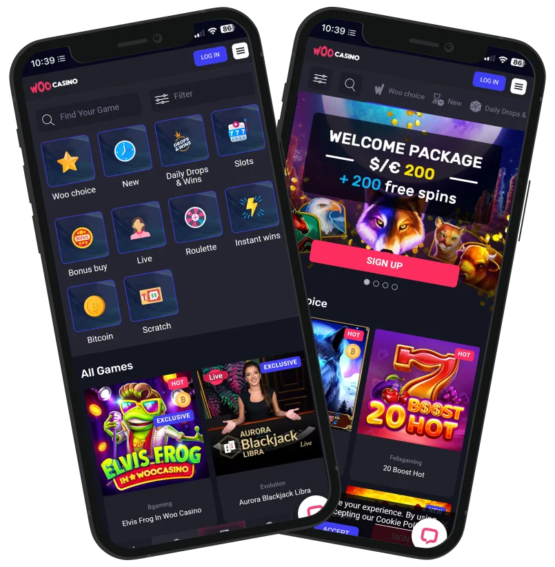 Woo Casino Handy App